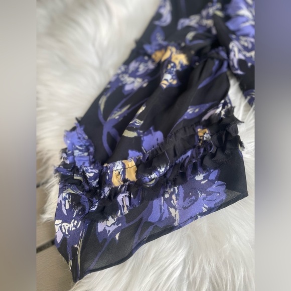 Ramy Brook Printed Puff Sleeve Blouse - Floral Print - Size Medium? - Picture 4 of 9